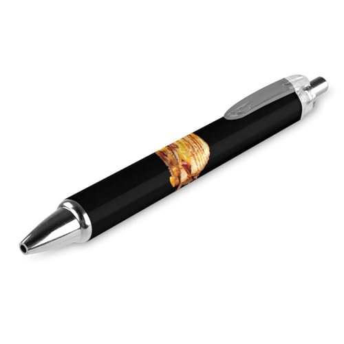 QIJIUU Druckkugelschreiber mit gegrilltem Käse-Sandwich-Druck, blaue Kugelschreiber, 0,5 mm Spitze, für Arbeit und Büro, 1 Stück von QIJIUU