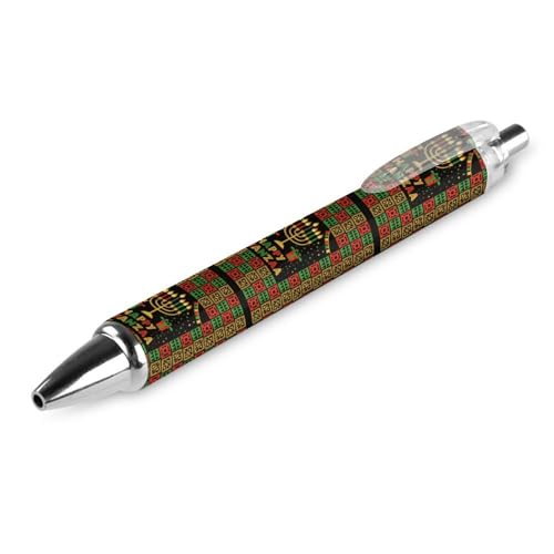 QIJIUU Happy Kwanzaa Kugelschreiber mit einziehbarem Schreiben, Bürobedarf, Geschenke für Damen und Herren, 1 Stück von QIJIUU