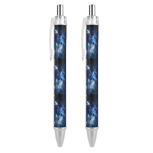 QIJIUU Hathor Intergalactic Being of Light Lustige Kugelschreiber, schwarze Tinte, einziehbarer Stift für glattes Schreiben, 0,5 mm, feines Bürozubehör, Geschenke, 2 Stück von QIJIUU