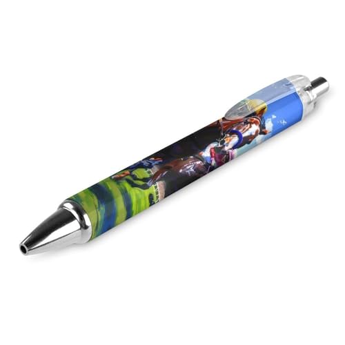 QIJIUU Jockeys Racing Horses Druckkugelschreiber, blaue Kugelschreiber, 0,5 mm Spitze, für Arbeit und Büro, Schreiben, 1 Stück von QIJIUU