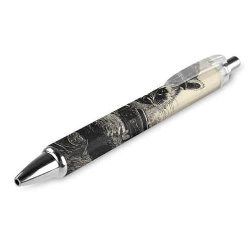QIJIUU Kugelschreiber mit Waschbär-Jagd, personalisierbar, ausgefallene lustige Kugelschreiber, schwarz, Geschenke, 1 Stück von QIJIUU