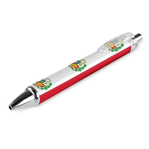QIJIUU Kugelschreiber mit peruanischer Flagge, einziehbarer Stift, Arbeitsstifte, Rollkugelschreiber für Büro, Zuhause, 1 Stück von QIJIUU