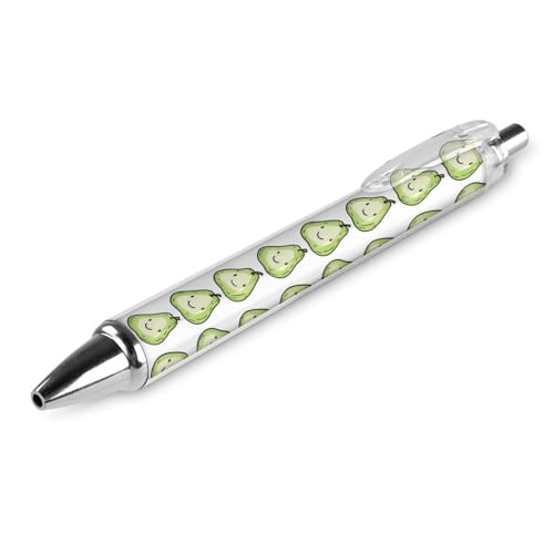 QIJIUU Lustige Kugelschreiber mit Fruchtbirnenmuster, schwarze Tinte, einziehbarer Stift für glattes Schreiben, 0,5 mm, feines Bürozubehör, Geschenke, 1 Stück von QIJIUU