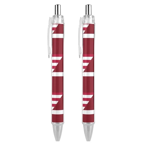 QIJIUU Lustige Kugelschreiber mit US- und Lettland-Flagge, schwarze Tinte, einziehbarer Stift für glattes Schreiben, 0,5 mm, feines Bürozubehör, Geschenke, 2 Stück von QIJIUU