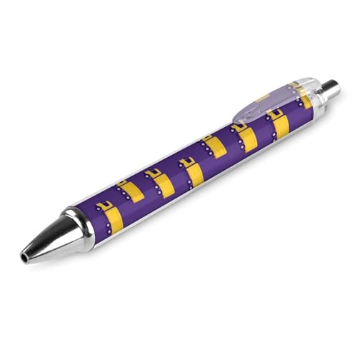 QIJIUU Lustige Kugelschreiber mit gelbem LKW-Muster, schwarze Tinte, einziehbarer Stift für glattes Schreiben, 0,5 mm, feines Bürozubehör, Geschenke, 1 Stück von QIJIUU