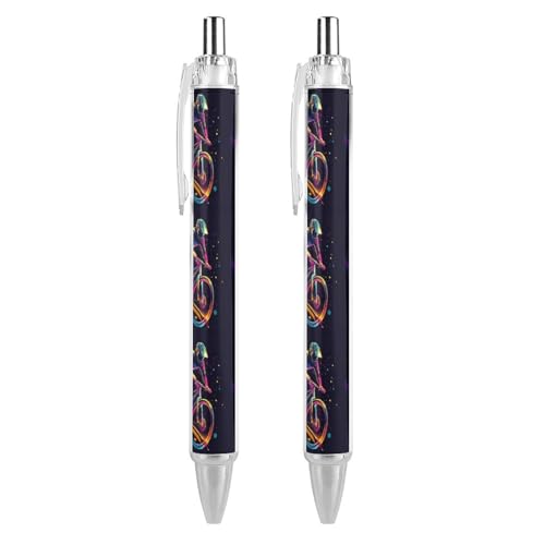 QIJIUU Lustige Kugelschreiber mit schwarzer Tinte, einziehbarer Stift für glattes Schreiben, 0,5 mm, feines Bürozubehör, Geschenke, 2 Stück von QIJIUU