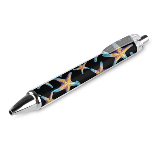 QIJIUU Lustiger Kugelschreiber, gelb-blau, schwarze Tinte, einziehbarer Stift für glattes Schreiben, 0,5 mm, feines Bürozubehör, Geschenke, 1 Stück von QIJIUU