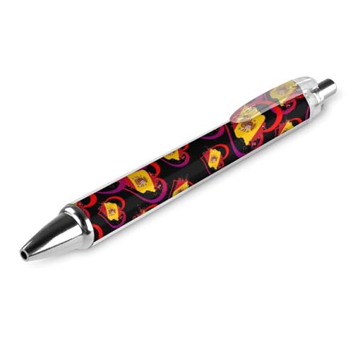 QIJIUU Lustiger Kugelschreiber mit Flagge, Herz, Liebe, schwarze Tinte, einziehbarer Stift für glattes Schreiben, 0,5 mm, feines Bürozubehör, Geschenke, 1 Stück von QIJIUU