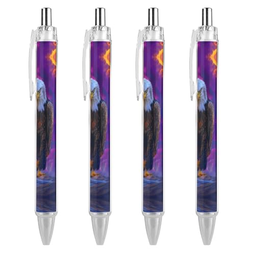 QIJIUU Lustiger Kugelschreiber mit Glatzenmotiv und Tiger, schwarze Tinte, einziehbarer Stift für glattes Schreiben, 0,5 mm, feines Bürozubehör, Geschenke, 4 Stück QIJIUU Lustiger Kugelschreiber mit Glatzenmotiv und Tiger, schwarze Tinte, einziehbarer Stift für glattes Schreiben, 0,5 mm, feines Bürozubehör, Geschenke, 4 Stück von QIJIUU