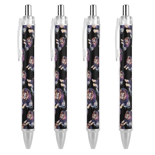 QIJIUU Lustiger Kugelschreiber mit Glitzer, schwarzer Tinte, einziehbarer Stift für glattes Schreiben, 0,5 mm, feines Bürozubehör, Geschenke, 4 Stück von QIJIUU