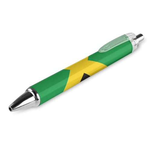 QIJIUU Lustiger Kugelschreiber mit Jamaika-Flagge, einziehbarer Kugelschreiber, 0,5 mm, für Damen und Herren, Büro, 1 Stück von QIJIUU