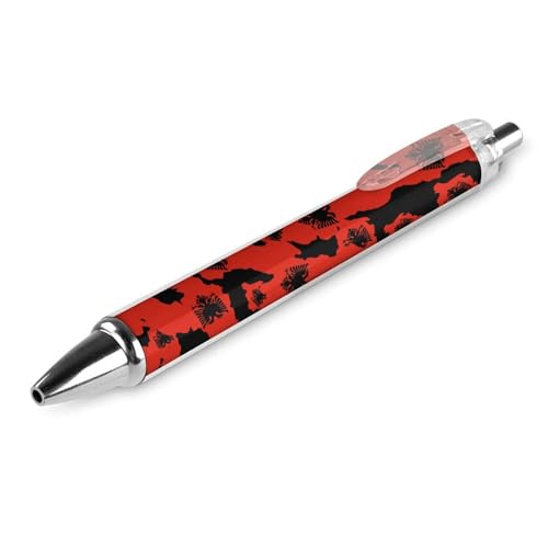 QIJIUU Lustiger Kugelschreiber mit albanischer Karte, schwarze Tinte, einziehbarer Stift für glattes Schreiben, 0,5 mm, feines Bürozubehör, Geschenke, 1 Stück von QIJIUU