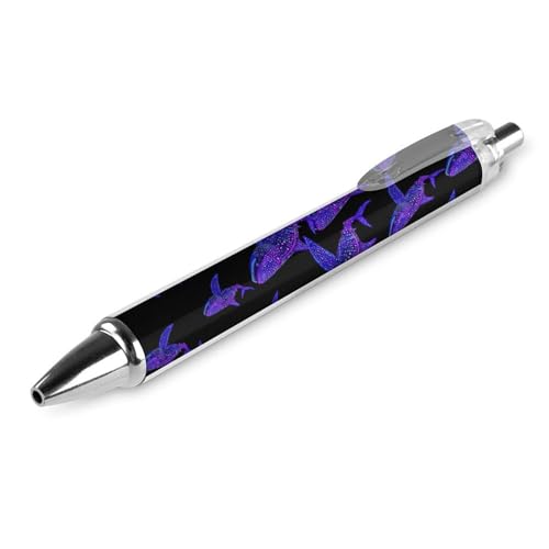 QIJIUU Lustiger Kugelschreiber mit neonfarbenem Walhai, schwarze Tinte, einziehbarer Stift für glattes Schreiben, 0,5 mm, feines Bürozubehör, Geschenke, 1 Stück von QIJIUU