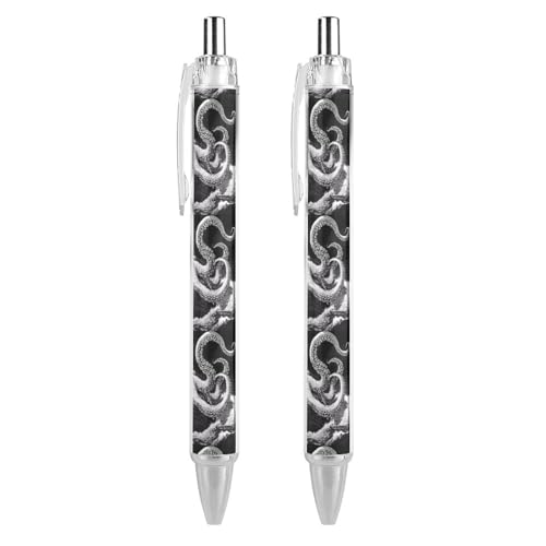 QIJIUU Lustiger Tintenfisch-Kugelschreiber mit schwarzer Tinte, einziehbarer Stift für glattes Schreiben, 0,5 mm, feines Bürozubehör, Geschenke, 2 Stück von QIJIUU