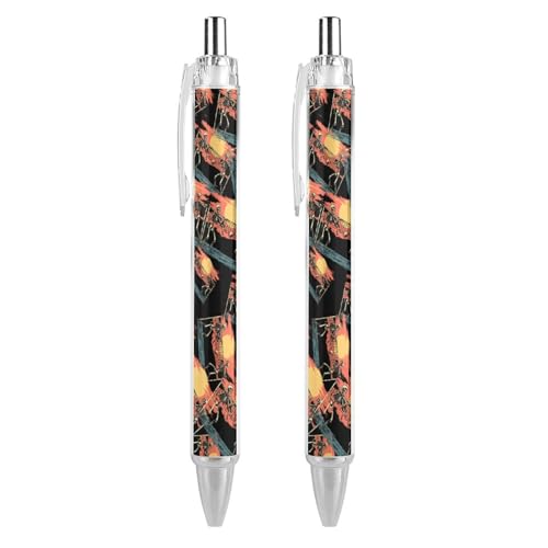 QIJIUU Lustiger Volleyball-Kugelschreiber, schwarze Tinte, einziehbarer Stift für glattes Schreiben, 0,5 mm, feines Bürozubehör, Geschenke, 2 Stück von QIJIUU
