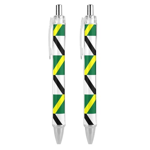 QIJIUU Monterey Flag Lustige Kugelschreiber, schwarze Tinte, einziehbarer Stift für glattes Schreiben, 0,5 mm, feines Bürozubehör, Geschenke, 2 Stück von QIJIUU