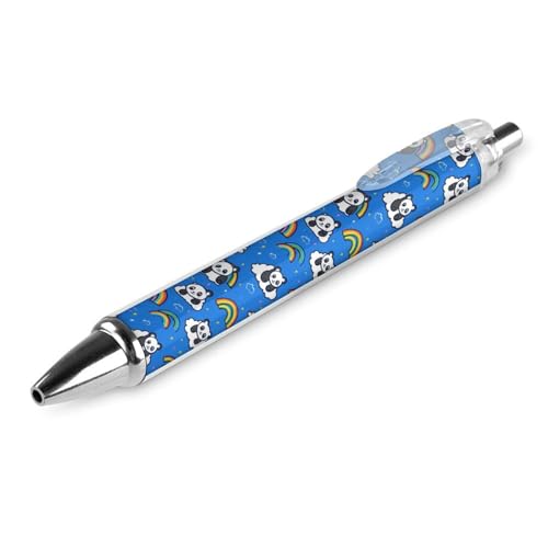QIJIUU Niedlicher Cartoon-Panda-Kugelschreiber, schwarze Tinte, einziehbarer Stift für glattes Schreiben, 0,5 mm, feines Bürozubehör, Geschenke, 1 Stück von QIJIUU