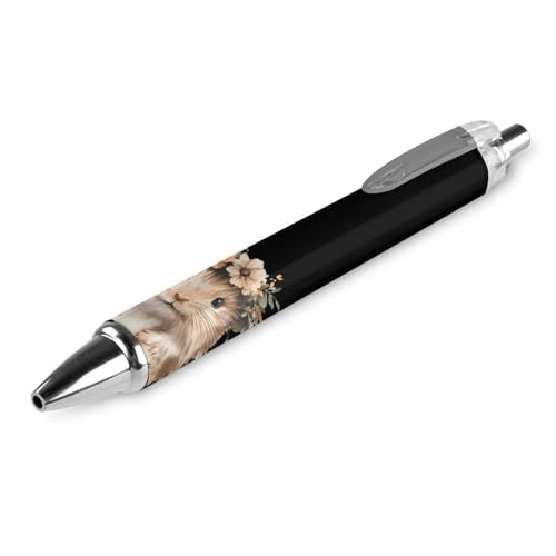 QIJIUU Niedlicher Hamster-Kugelschreiber, einziehbarer Kugelschreiber, 0,5 mm, für Damen und Herren, Büro, 1 Stück von QIJIUU