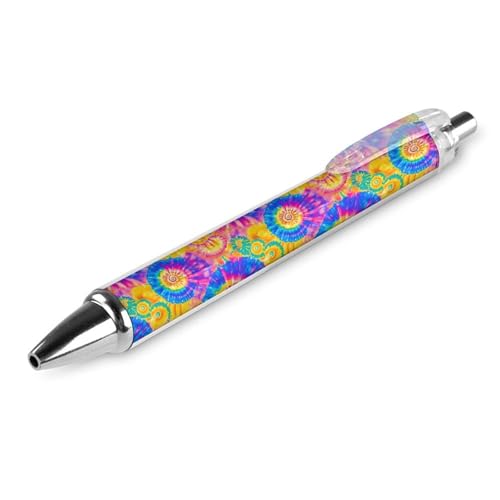 QIJIUU Regenbogen-Kugelschreiber mit schwarzer Tinte, einziehbarer Stift für glattes Schreiben, 0,5 mm, feines Bürozubehör, Geschenke, 1 Stück von QIJIUU