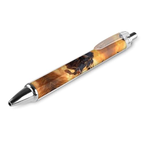 QIJIUU Running Black Bull Lustige Kugelschreiber, schwarze Tinte, einziehbarer Stift für glattes Schreiben, 0,5 mm, feines Bürozubehör, Geschenke, 1 Stück von QIJIUU