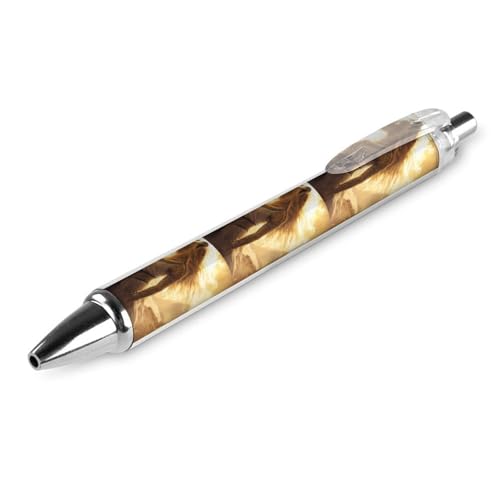 QIJIUU Sekhmet Lustige Kugelschreiber, schwarze Tinte, einziehbarer Stift für glattes Schreiben, 0,5 mm, feines Bürozubehör, Geschenke, 1 Stück von QIJIUU