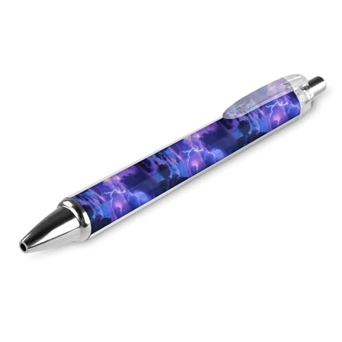 QIJIUU Thunder Over Ocean Lustiger Kugelschreiber, schwarze Tinte, einziehbarer Stift für glattes Schreiben, 0,5 mm, feines Bürozubehör, Geschenke, 1 Stück von QIJIUU