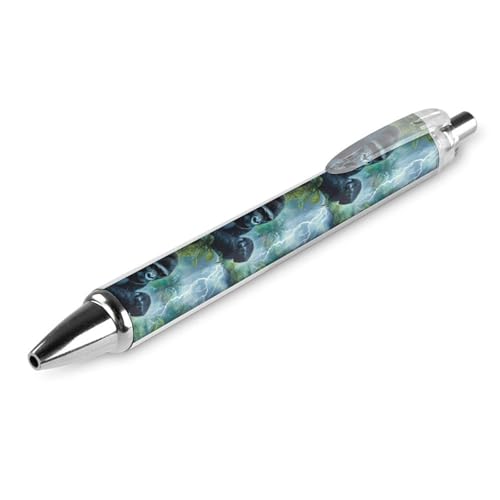 QIJIUU Thunder Rain Lustige Kugelschreiber, schwarze Tinte, einziehbarer Stift für glattes Schreiben, 0,5 mm, feines Bürozubehör, Geschenke, 1 Stück von QIJIUU