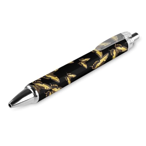 QIJIUU Tiger Schwalbenschwanz Schmetterling personalisierter Kugelschreiber ausgefallene lustige Kugelschreiber, schwarz, Geschenke, 1 Stück von QIJIUU