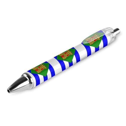 QIJIUU Vieques Druckkugelschreiber mit Flaggenmotiv, blaue Kugelschreiber, 0,5 mm Spitze, für Arbeit und Büro, 1 Stück von QIJIUU