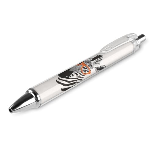 QIJIUU Zebra mit Brille, lustiger Kugelschreiber, schwarze Tinte, einziehbarer Stift für glattes Schreiben, 0,5 mm, feines Bürozubehör, Geschenke, 1 Stück von QIJIUU