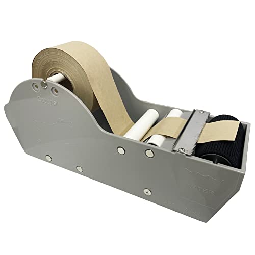 QILIMA Desktop grauer wasseraktivierter Klebebandspender mit verstärktem Kraftpapier-Gummi-Klebeband, 4,8 cm x 45,7 m für Versand, Karton und Kartonversiegelung QILIMA Desktop grauer wasseraktivierter Klebebandspender mit verstärktem Kraftpapier-Gummi-Klebeband, 4,8 cm x 45,7 m für Versand, Karton und Kartonversiegelung von QILIMA