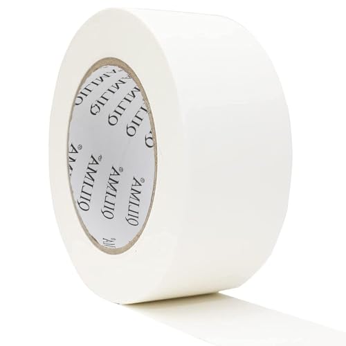 QLIMA Weiß Klebeband Band ist langlebig, leicht zu reißen und hat keine Rückstände. Es wird als Gewebeband für Kabel, Bühnen und Fotografie verwendet - 5cmx27m von QILIMA