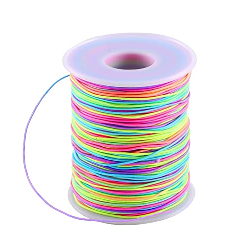 Elastische Faden Perlenschnur Gummiband Schmuckherstellung Schnur Gummikordel Regenbogen Farbe Stretch Schnur Bastelschnur Perlen Kordel für DIY Schmuck (Farbe) von QILUCKY