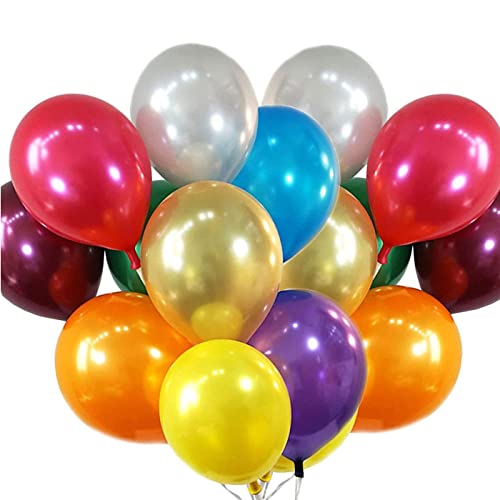 QILZO® 100 Luftballons aus Latex, Metallfarben, Luftballons für Party, Geburtstag, Dekoration von QILZO