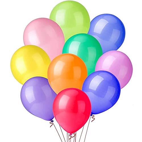 QILZO® 100 Stück Latexballons Mehrfarbig Luftballons 22cm / 8" Biologisch abbaubar Luftballons für Partys, Hochzeiten, Meetings, Geburtstage, Taufen von QILZO