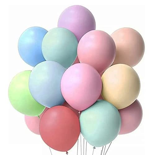 QILZO® 100 Stück Latexballons in Pastellfarben, biologisch abbaubar, Luftballons für Partys, Hochzeiten, Meetings, Geburtstage, Taufen, Fotocall, Dekoration von QILZO