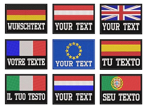 QIMAMADE 2 x individuelle Flaggen-Patches, personalisierbar, Stickerei, Nummernschild, taktische Abzeichen für Militäruniform, Rucksäcke, Jacken, Jeans, Westen, Hundegeschirr, Haken zum Befestigen QIMAMADE 2 x individuelle Flaggen-Patches, personalisierbar, Stickerei, Nummernschild, taktische Abzeichen für Militäruniform, Rucksäcke, Jacken, Jeans, Westen, Hundegeschirr, Haken zum Befestigen von QIMAMADE