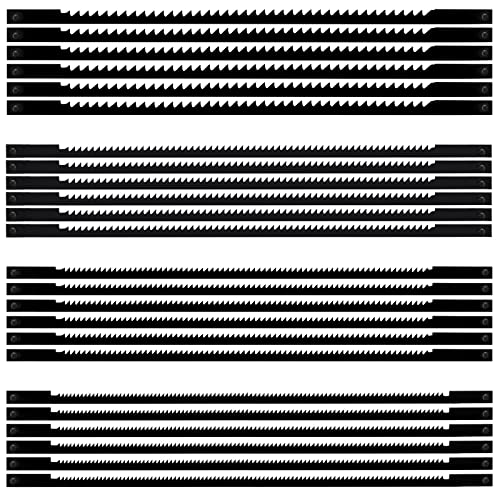 Dekupiersägeblätter mit Stift Feinschnitt Sägeblätter 10/14/18/24 Zähne Laubsägeblätter Kohlenstahl für Holz Kunststoff Schneiden Sägen 127mm 24 Stück von QIMEI-SHOP
