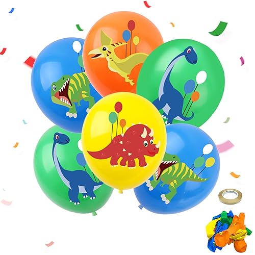 16 Stück Dino Luftballon,Dino Ballon,Dinosaurier Luftballonsdinosaurier Latex Ballons,Dinosaurier Geburtstag Deko,Luftballons Dinosaurier für Boys Girls Geburtstag Dekorationen von QIMMU