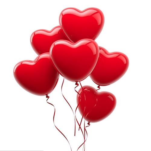 30 Stück Luftballons Hochzeit,Herzluftballons Rot,Helium Luftballons Hochzeit,Latex Herz Ballon Helium für Geburtstags Valentinstag Hochzeitsdeko Brautdusche Verlobung Party von QIMMU