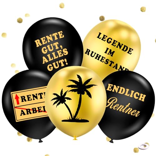 30 Stück Ruhestand Luftballons,Luftballon Ruhestand,Ballons Endlich Frei,Endlich Rentner Latexballons Deko Set,Rente Deko Ballon für ruhestand Party Dekor Indoor Outdoor von QIMMU