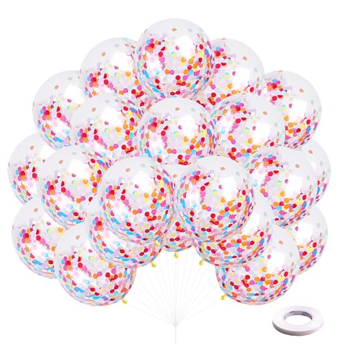 30 Stück Konfetti Luftballons Bunt,12 Zoll Luftballons Konfetti Latex,Konfetti Bunt Glitzer Luftballonn,Konfetti Ballon für Geburtstagsfeiern,Jubiläen und Feiern von QIMMU