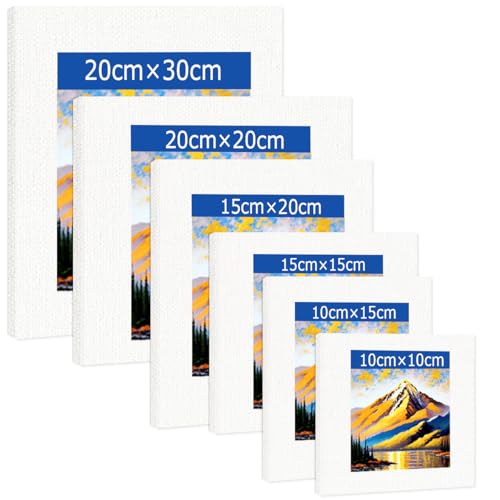 6 Stück Leinwand zum Bemalen,Kleine Leinwand,Leinwand Set,Keilrahmen Leinwand,Leere Canvas in Verschiedenen Größen,Geeignet für Anfänger,Studenten,Künstler 6 Stück Leinwand zum Bemalen,Kleine Leinwand,Leinwand Set,Keilrahmen Leinwand,Leere Canvas in Verschiedenen Größen,Geeignet für Anfänger,Studenten,Künstler von QIMMU