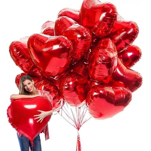 Herzluftballons Hochzeit Helium XXL 32Inch, 6pcs Herzluftballons Rot, Herzluftballons Hochzeit,Herzform Folienluftballon, Heliumballon Herzen für Geburtstag Hochzeit Valentinstag Verlobung Brautdusche Herzluftballons Hochzeit Helium XXL 32Inch, 6pcs Herzluftballons Rot, Herzluftballons Hochzeit,Herzform Folienluftballon, Heliumballon Herzen für Geburtstag Hochzeit Valentinstag Verlobung Brautdusche von QIMMU