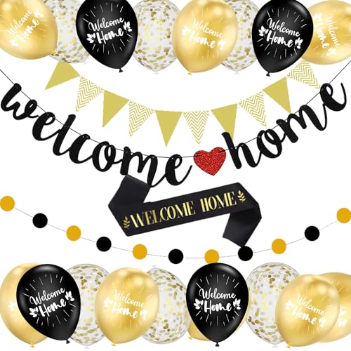 Welcome Home Girlande,24 StückWelcome Home Deko,Welcome Home Ballon,Welcome Home Deko Set mit 20 Stück Luftballons für Familie Einweihung Party Dekoration Welcome Home Girlande,24 StückWelcome Home Deko,Welcome Home Ballon,Welcome Home Deko Set mit 20 Stück Luftballons für Familie Einweihung Party Dekoration von QIMMU