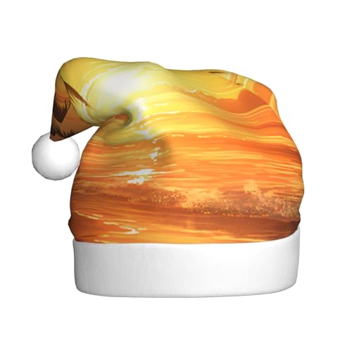 QIN&ZHENG Abbildung Palmendruck Weihnachtsmannmütze Phantasie lustige Weihnachtsgeschenke für erwachsene Frauen Samt Plüsch von QIN&ZHENG