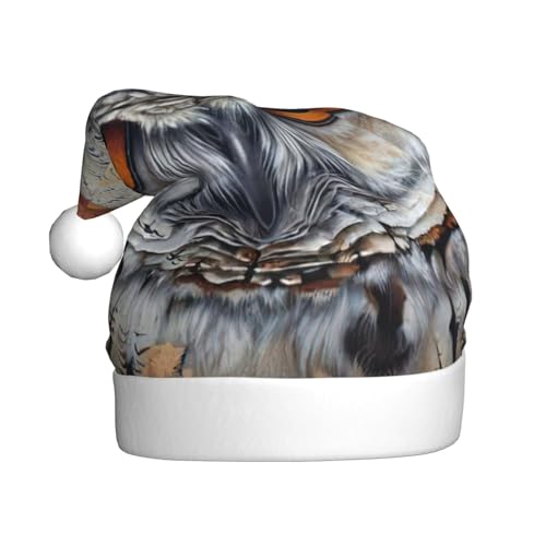 QIN&ZHENG Eule Sideboards Personalisierte Druck Weihnachtsmütze Neuheit Lustige Weihnachtsgeschenke für Frauen Erwachsene Samt Plüsch Weihnachtsmütze von QIN&ZHENG