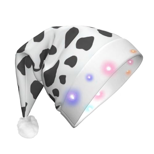 QIN&ZHENG Halloween Weihnachtsmann Hut Kuh Druck Personalisierte Samt Hut Uni für Silvester und Weihnachtsfeier von QIN&ZHENG