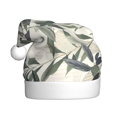 QIN&ZHENG Niedliche personalisierte Weihnachtsmann Hut Palmblatt Druck Lustiges Geschenk für erwachsene Frauen Samt Plüsch QIN&ZHENG Niedliche personalisierte Weihnachtsmann Hut Palmblatt Druck Lustiges Geschenk für erwachsene Frauen Samt Plüsch von QIN&ZHENG