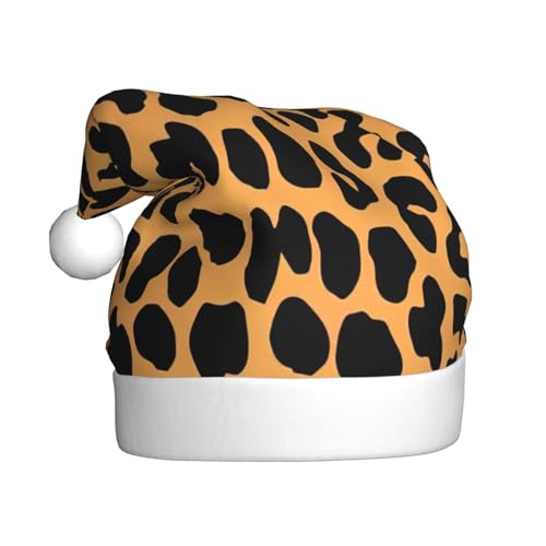QIN&ZHENG Personalisierte Weihnachtsmann Hut Giraffe Druck Neuheit lustige Weihnachtsgeschenke für Frauen Erwachsene Samt Plüsch Weihnachtsmütze von QIN&ZHENG